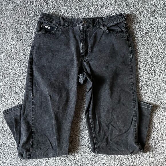 Lee Relaxed Straight Leg Mid Rise Women’s Jeans in Black Denim size 12 Short - Picture 1 of 10